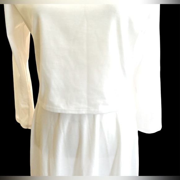 Unbranded Two Piece White Cropped Top Skirt Set (front split on the skirt) - Picture 4 of 4